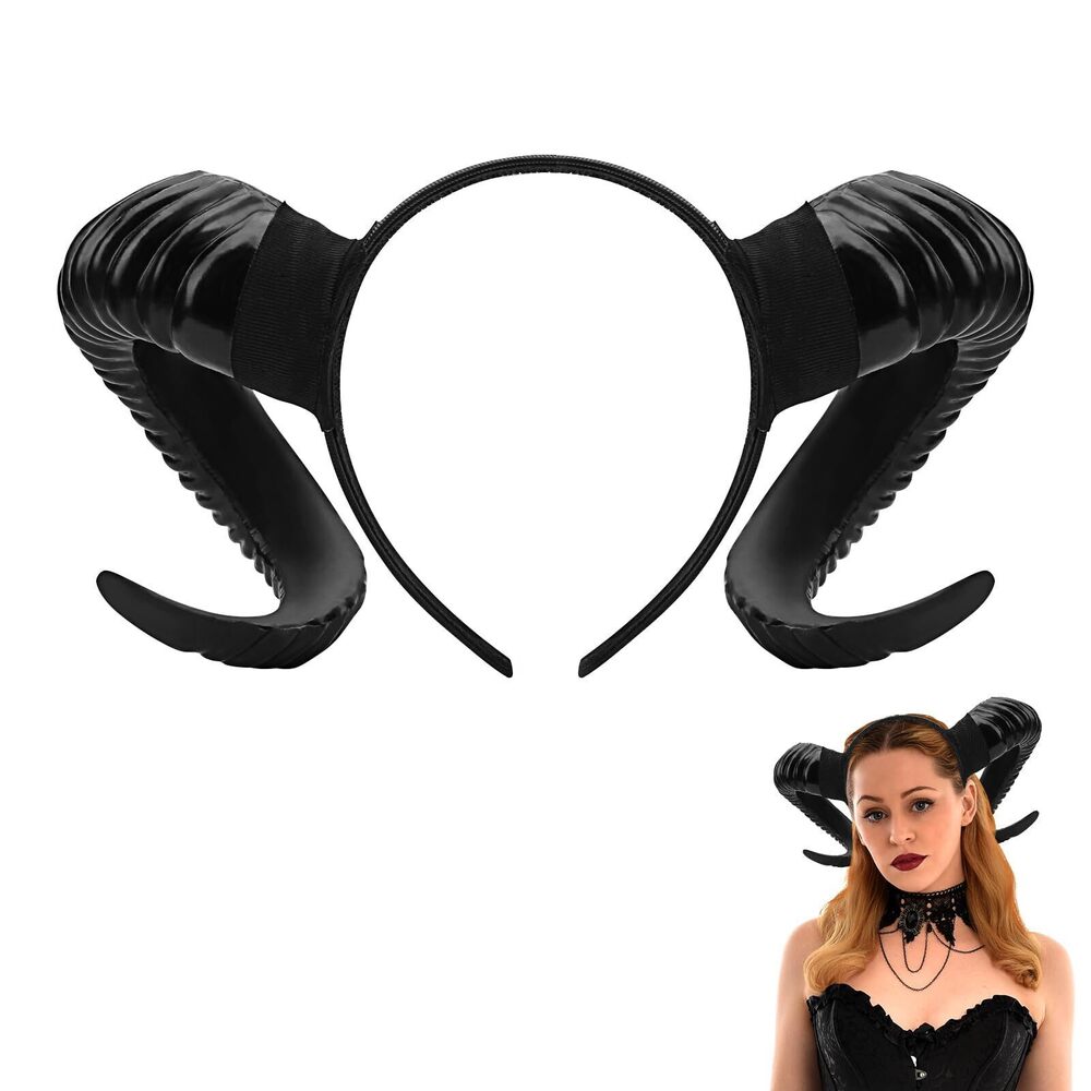 9579 Hair Hoops Shaped Like Gothic Sheep Horns – Ideal Props for Halloween
